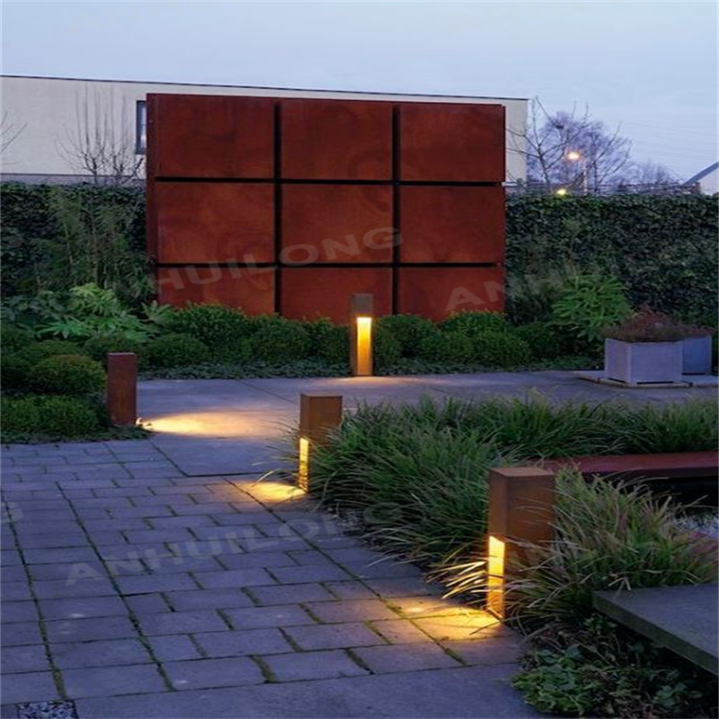 Corten steel light sculpture